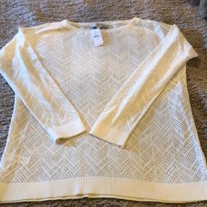 Open stitch chevron pattern lightweight sweater